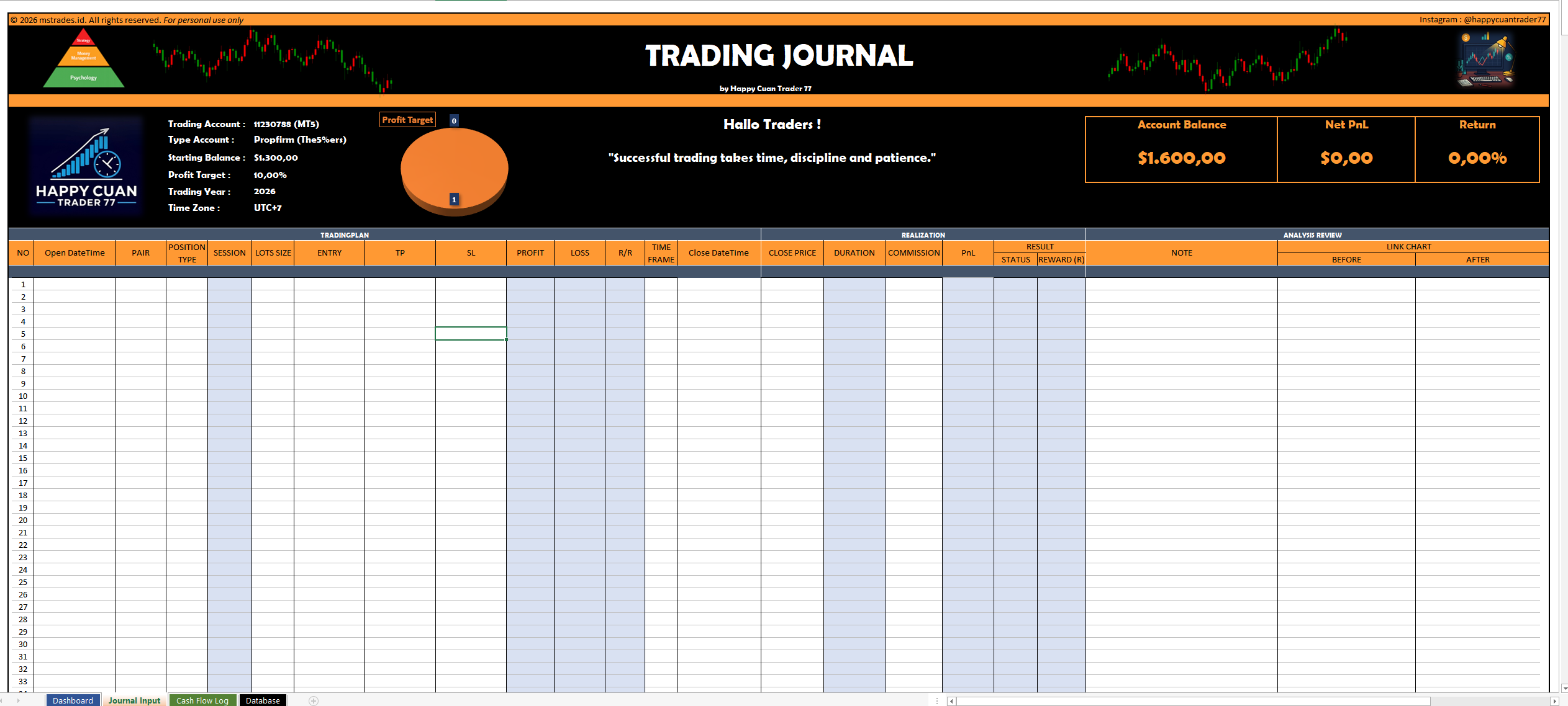 Trading Journal Excel